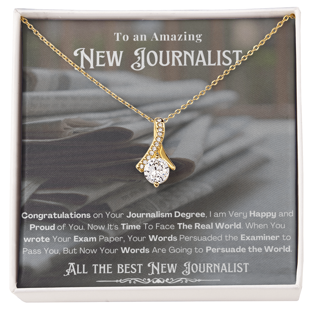 New Journalist Message Card Necklace