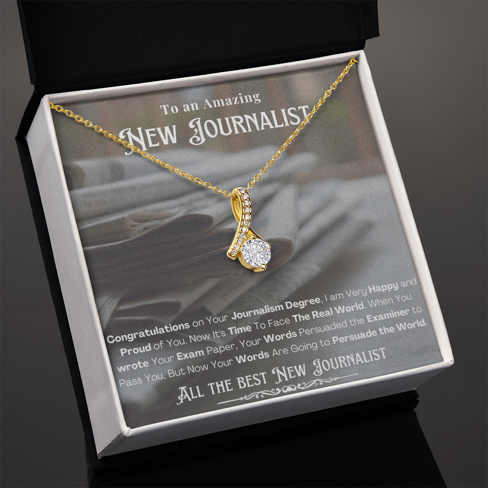 New Journalist Message Card Necklace