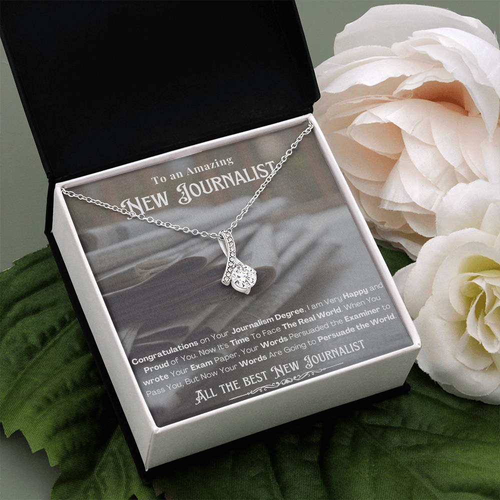 New Journalist Message Card Necklace