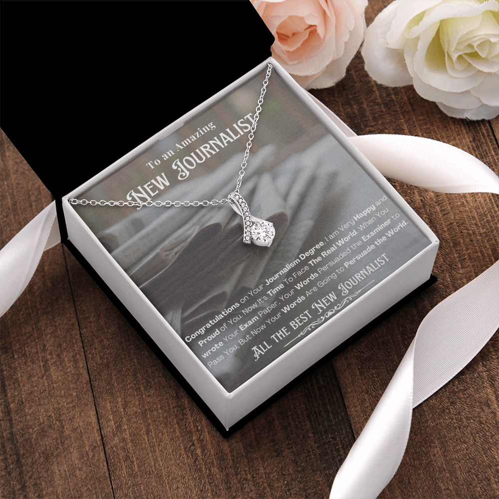 New Journalist Message Card Necklace