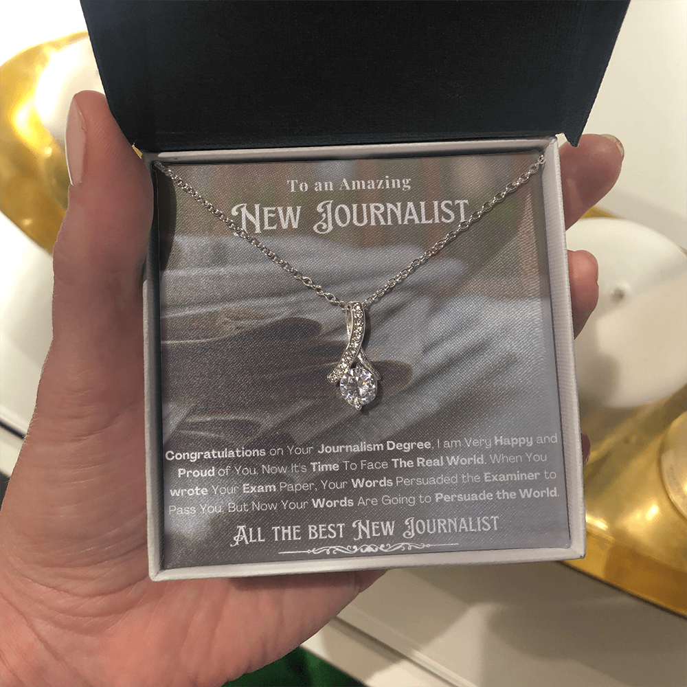 New Journalist Message Card Necklace