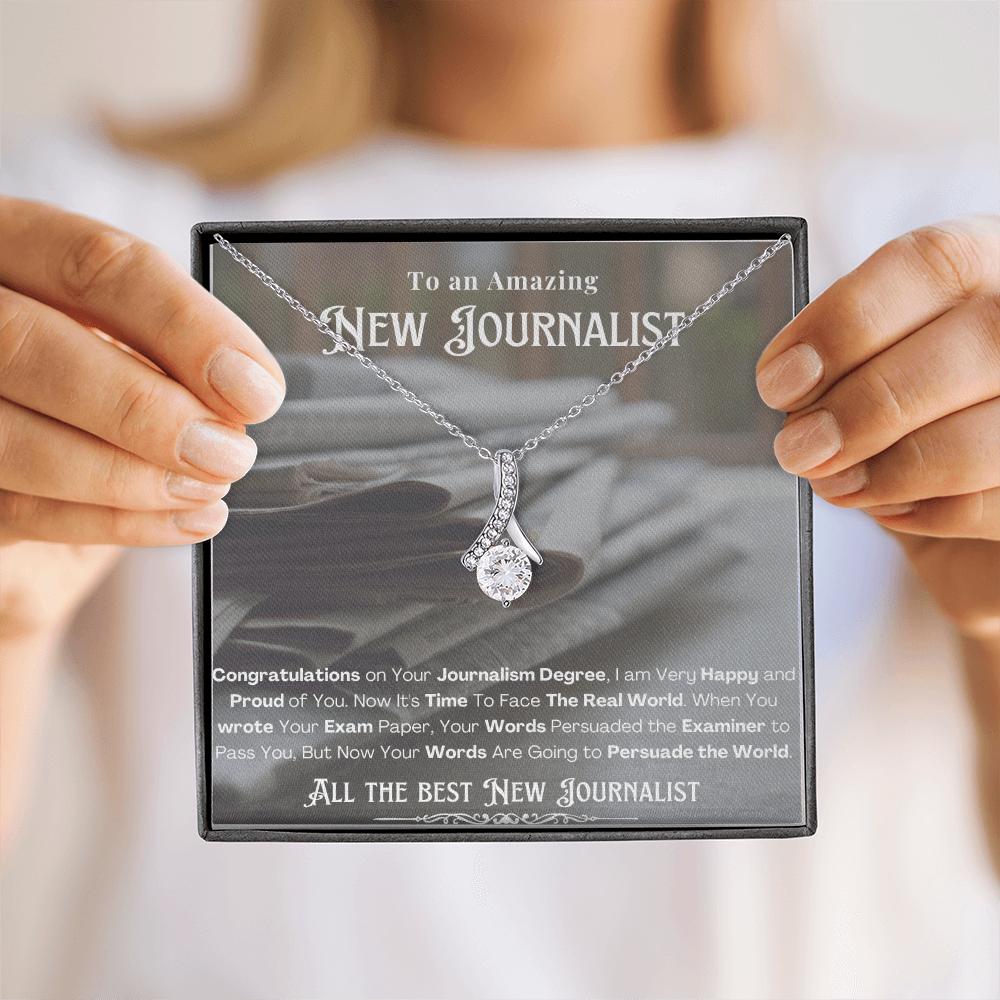 New Journalist Message Card Necklace