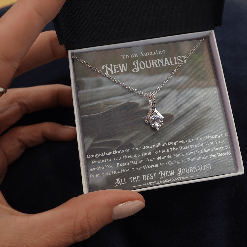 New Journalist Message Card Necklace