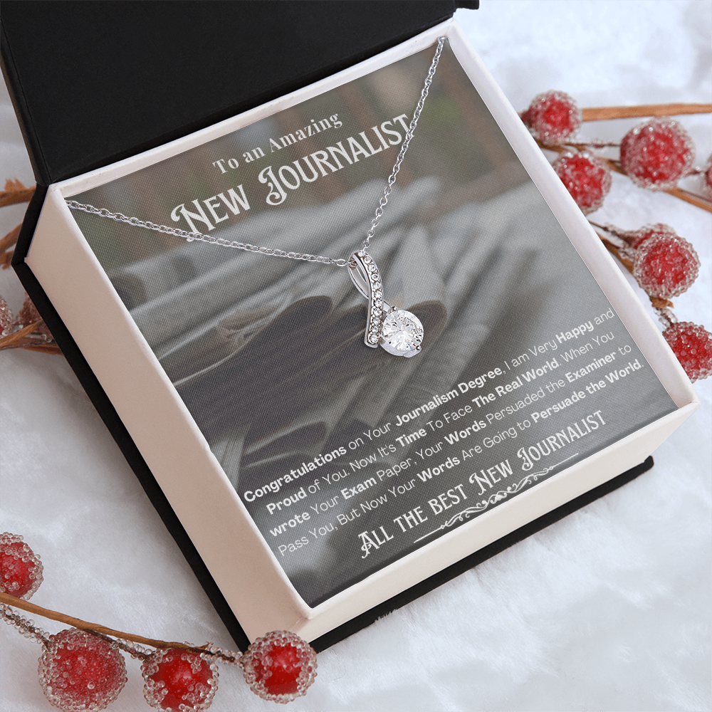New Journalist Message Card Necklace