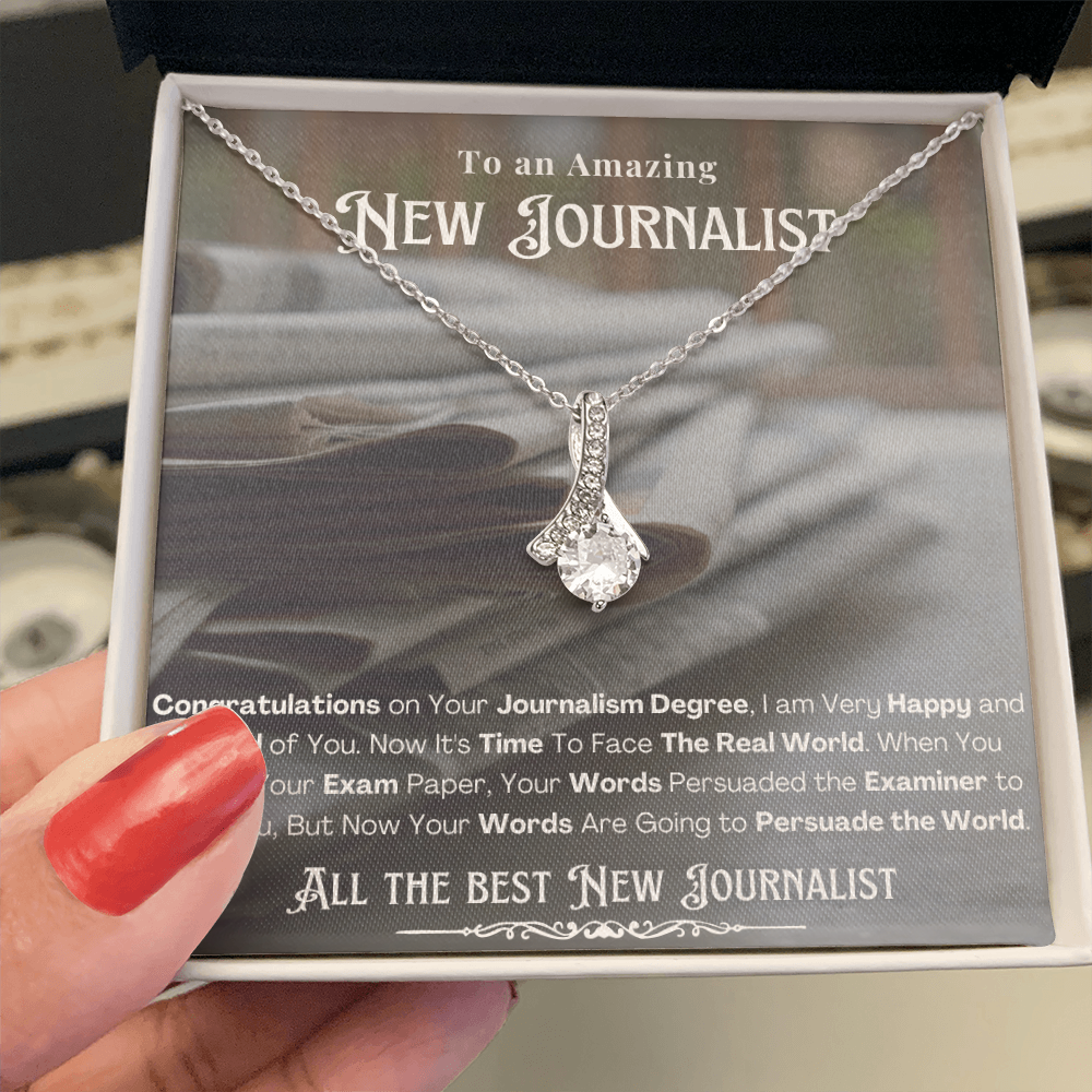 New Journalist Message Card Necklace