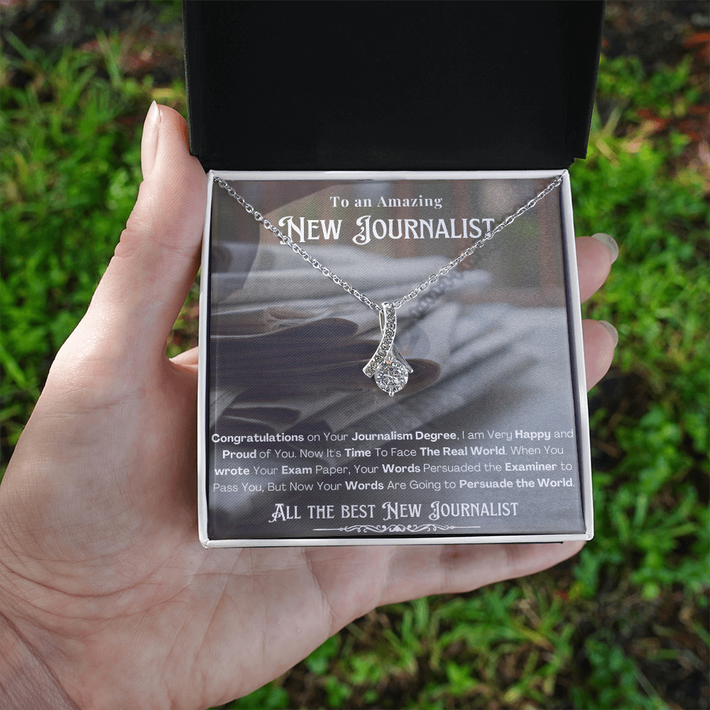 New Journalist Message Card Necklace