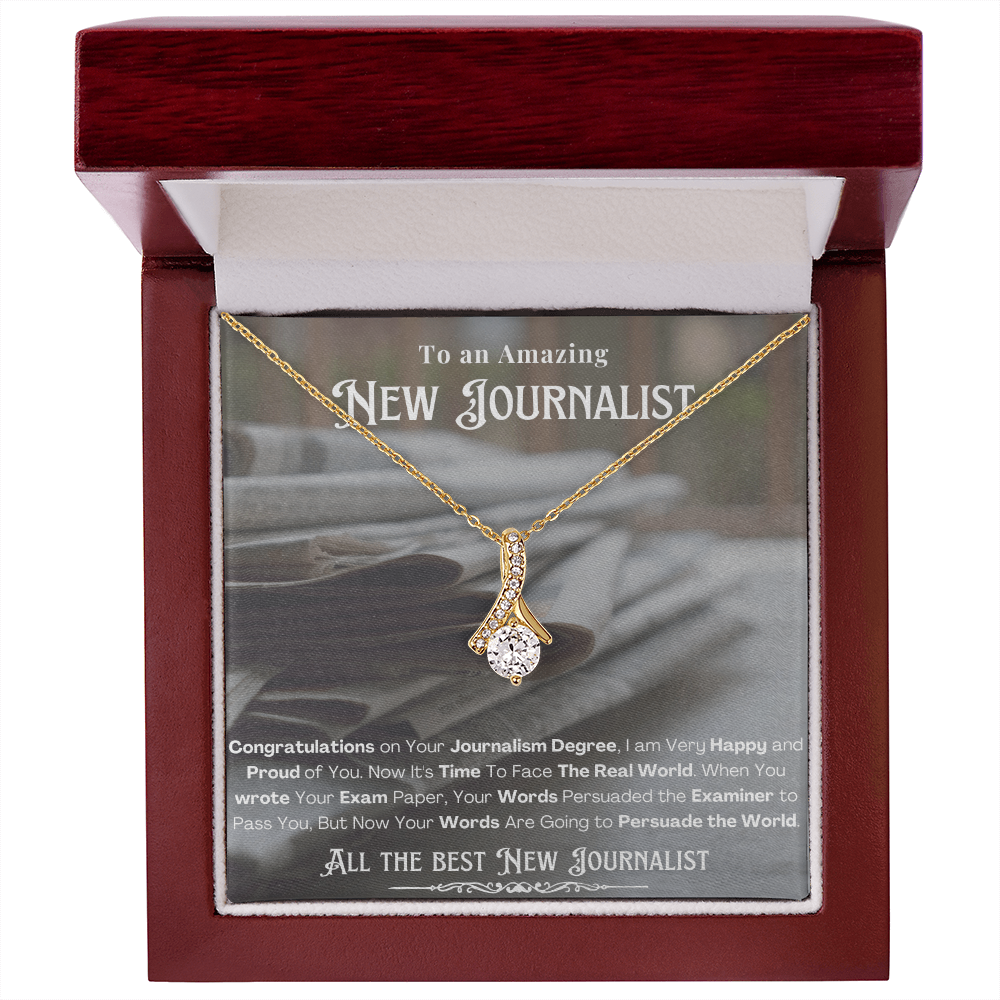 New Journalist Message Card Necklace