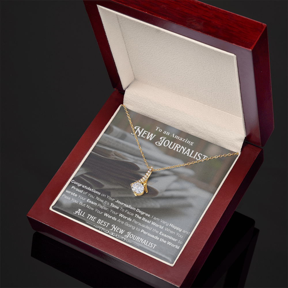 New Journalist Message Card Necklace