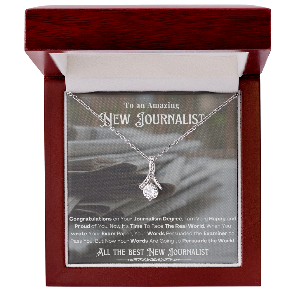 New Journalist Message Card Necklace