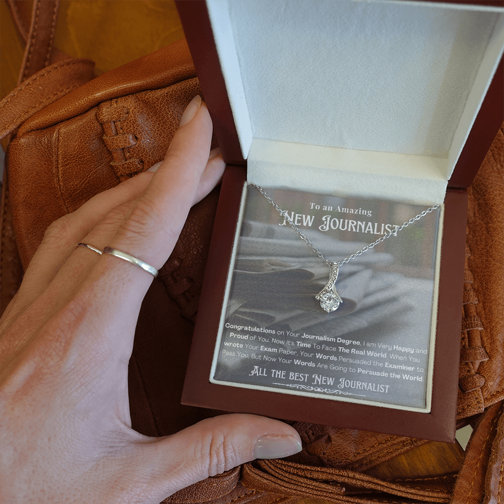 New Journalist Message Card Necklace