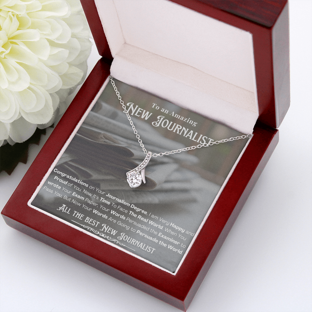 New Journalist Message Card Necklace