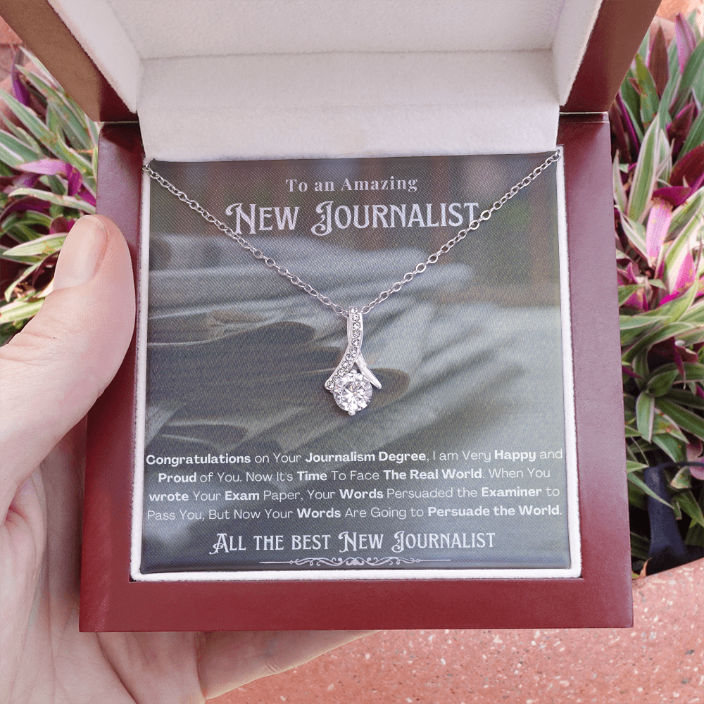 New Journalist Message Card Necklace