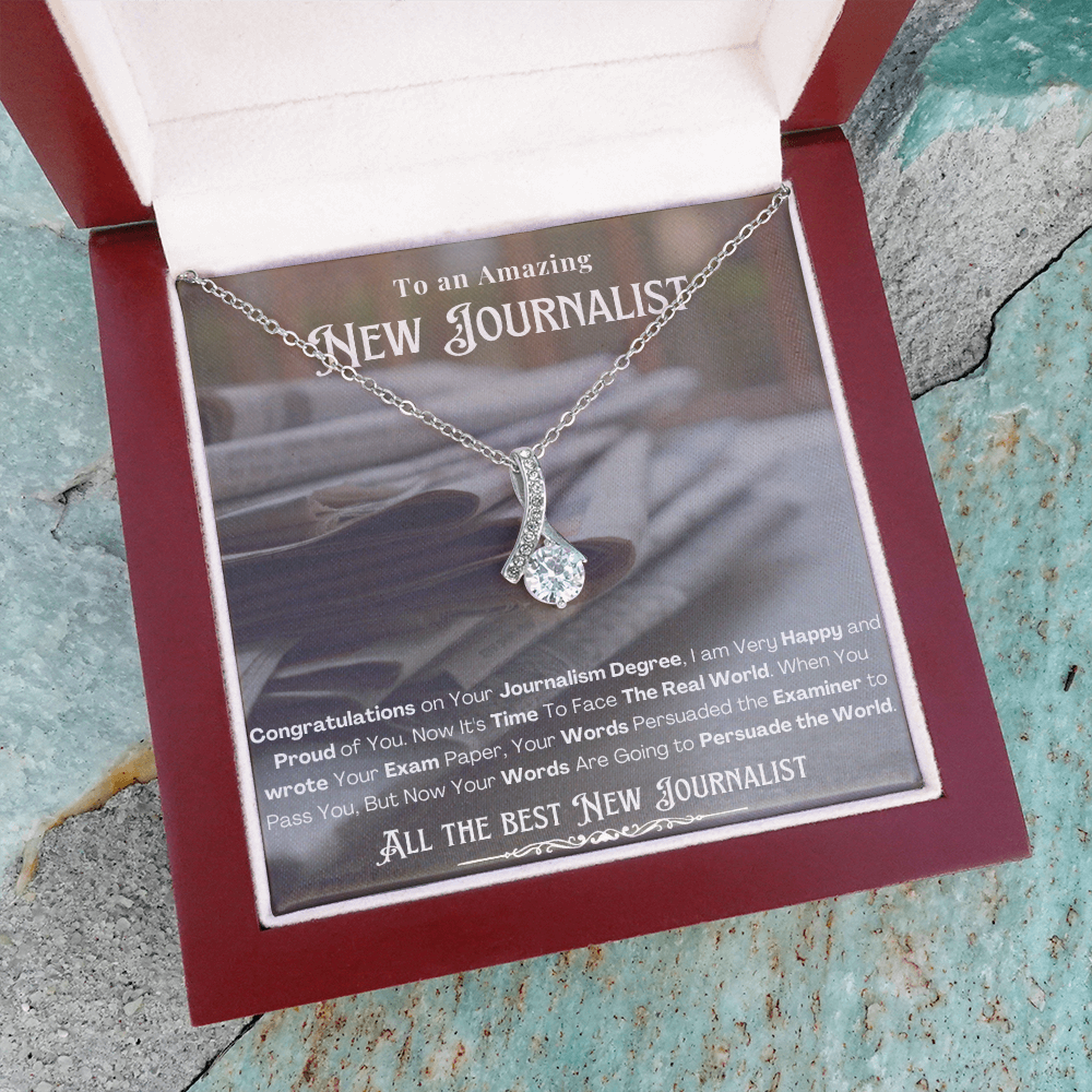New Journalist Message Card Necklace