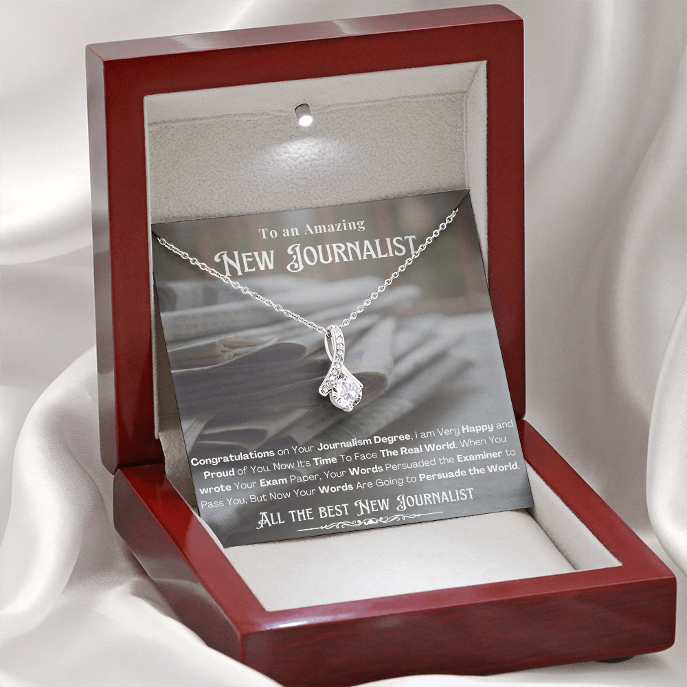 New Journalist Message Card Necklace