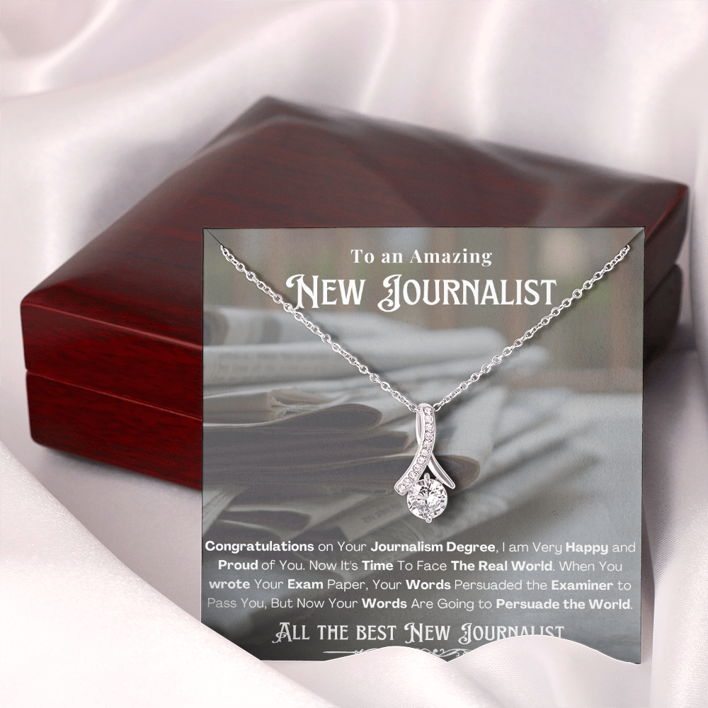 New Journalist Message Card Necklace