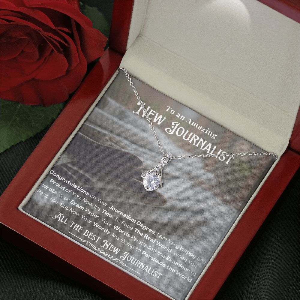 New Journalist Message Card Necklace