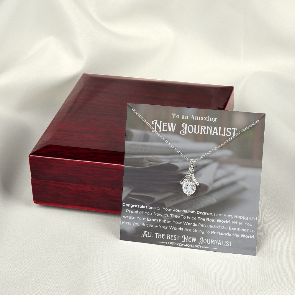 New Journalist Message Card Necklace