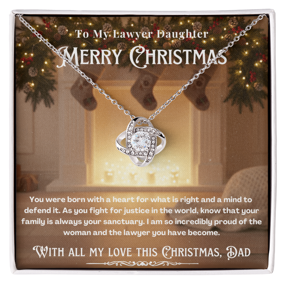 To My Lawyer Daughter Message Card Christmas Necklace Gift