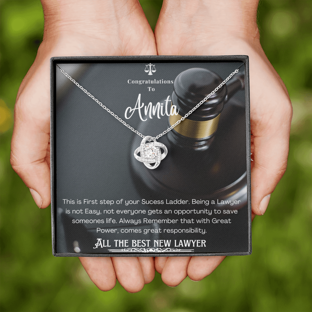 New Lawyer Message Card Necklace Gift