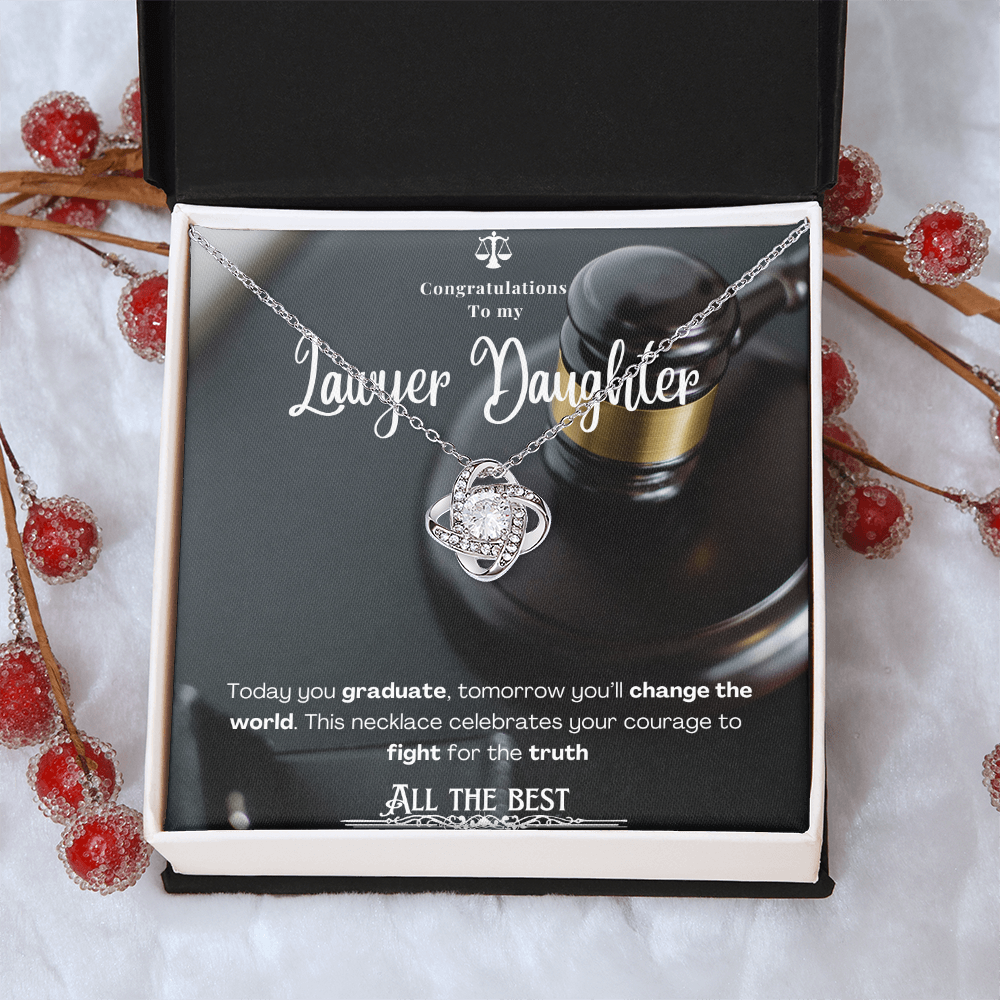 To My Lawyer Daughter– Personalized Message Card Necklace