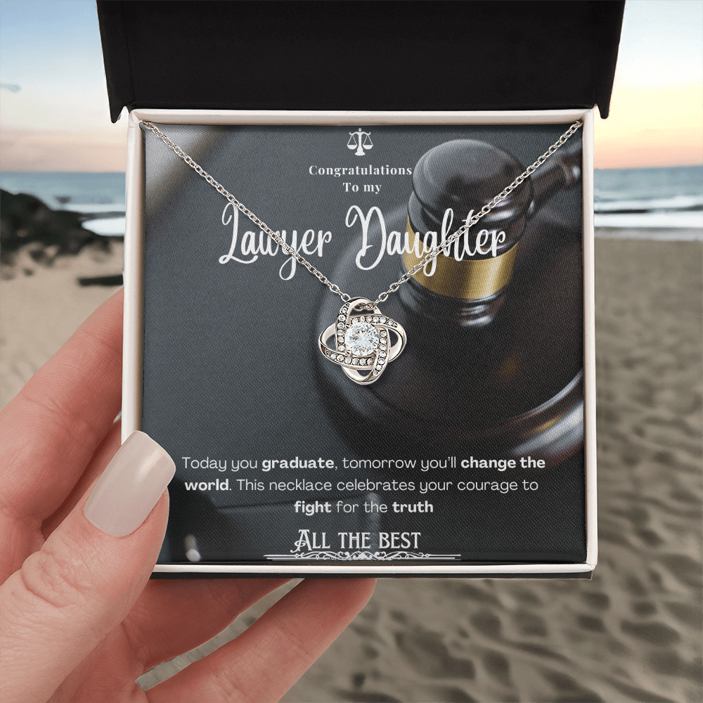 To My Lawyer Daughter– Personalized Message Card Necklace