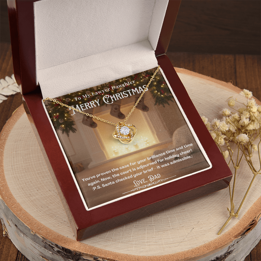 To My Lawyer Daughter Message Card Christmas Necklace | Lawyer Daughter Christmas Gift