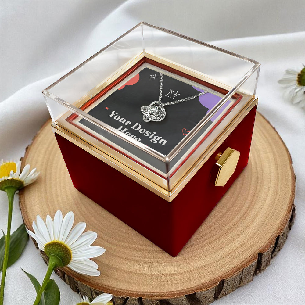 To My Beautiful Wife Rotating Rose Message Card Necklace
