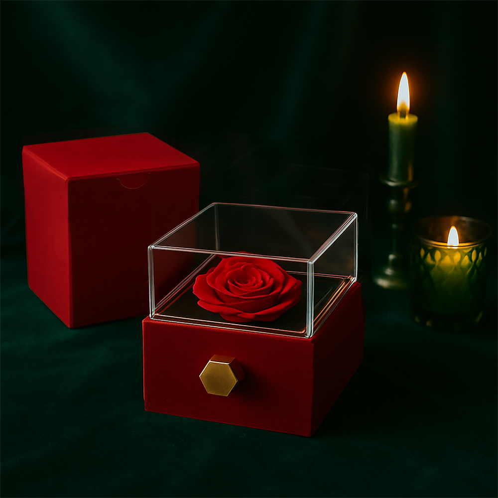 To My Beautiful Wife Rotating Rose Message Card Necklace