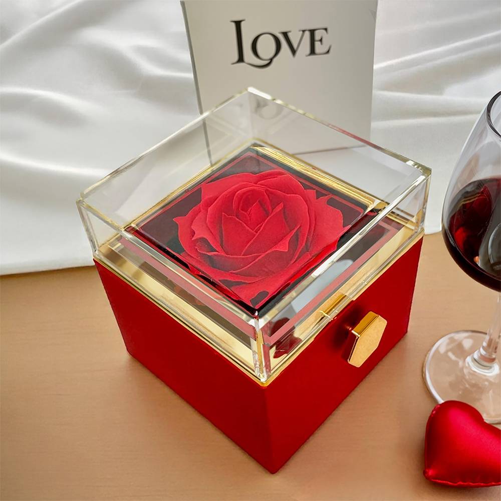 To My Beautiful Wife Rotating Rose Message Card Necklace