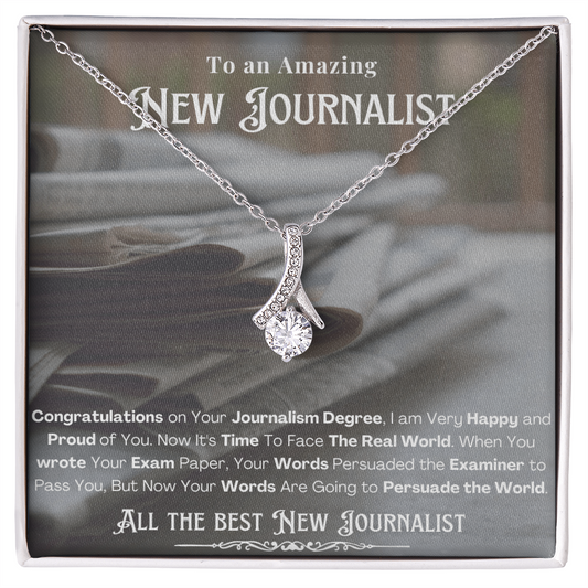 New Journalist Message Card Necklace