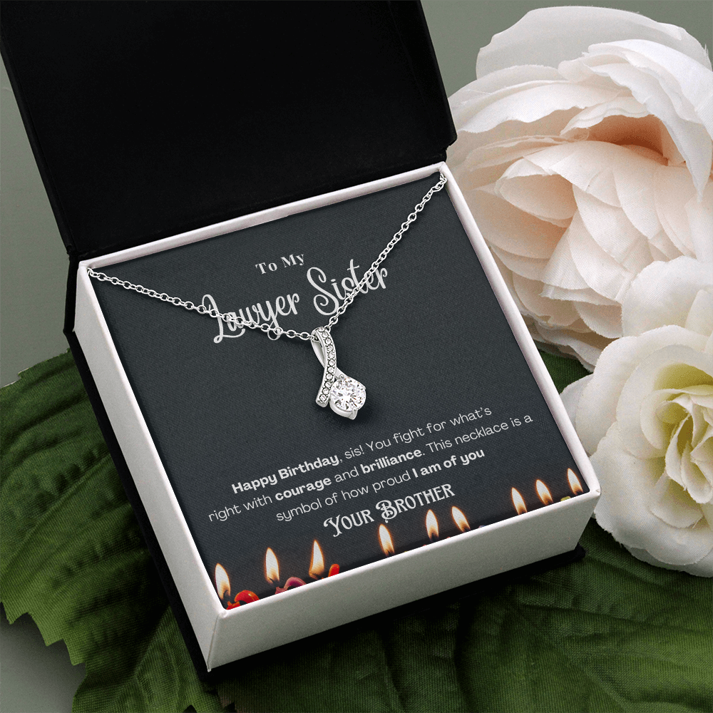 Happy Birthday, To My Lawyer Sister – Custom Necklace with Message Card