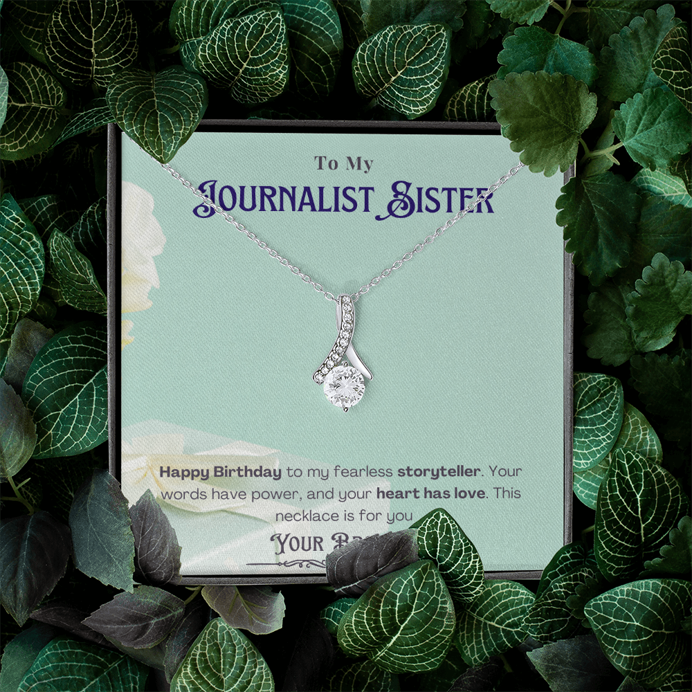 Happy Birthday to My Journalist Sister-Custom Message card Necklace Gift