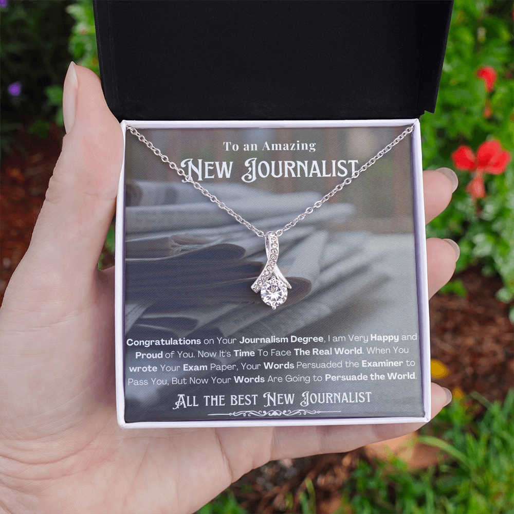 New Journalist Message Card Necklace