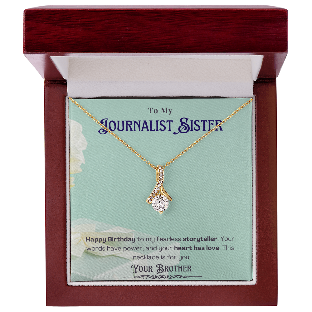 Happy Birthday to My Journalist Sister-Custom Message card Necklace Gift