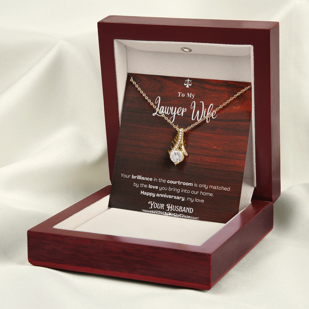 To My Lawyer Wife Message Card Necklace Anniversary Gift