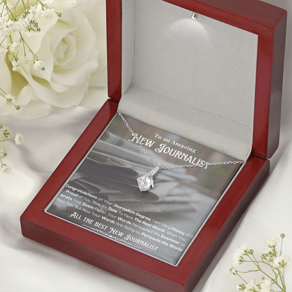New Journalist Message Card Necklace