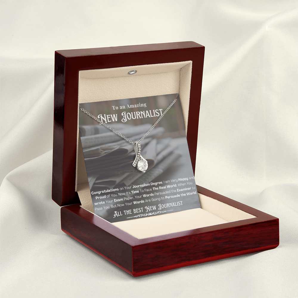 New Journalist Message Card Necklace