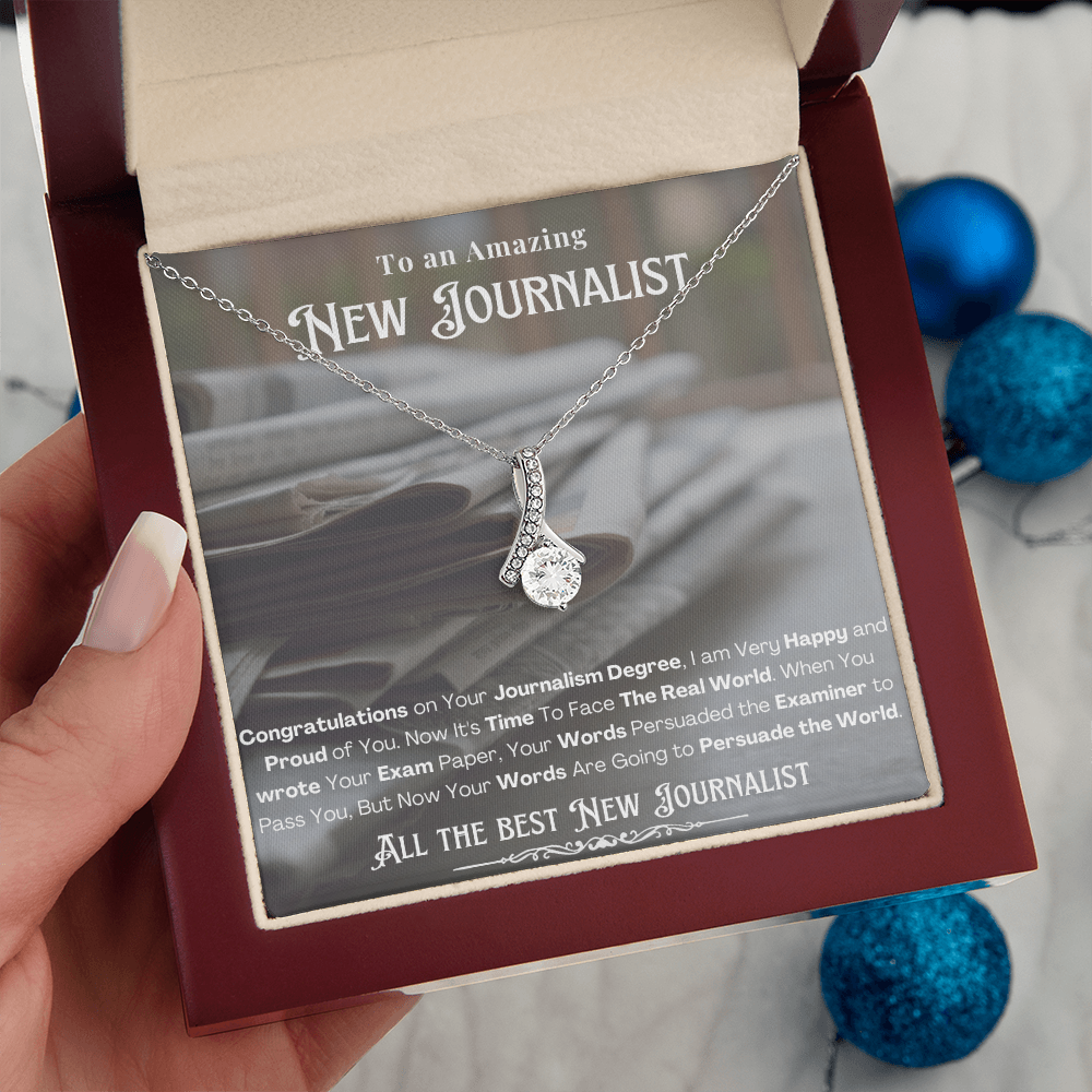 New Journalist Message Card Necklace
