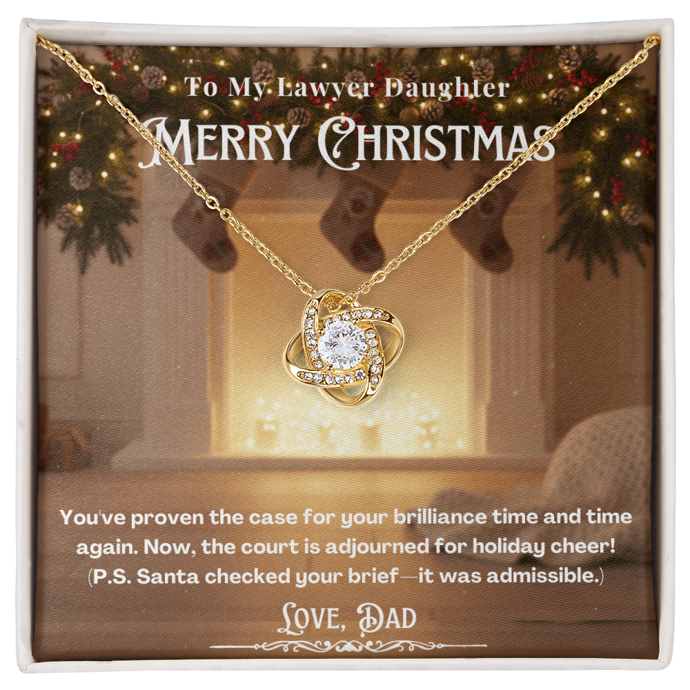 To My Lawyer Daughter Message Card  Christmas Necklace | Lawyer Daughter Christmas Gift