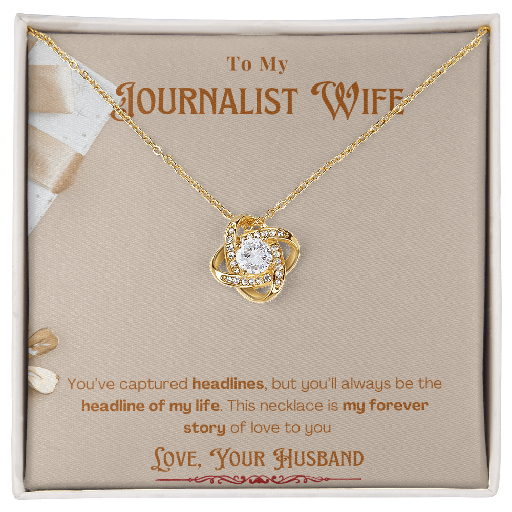 To My Journalist Wife  Personalized Message card Anniversary Necklace