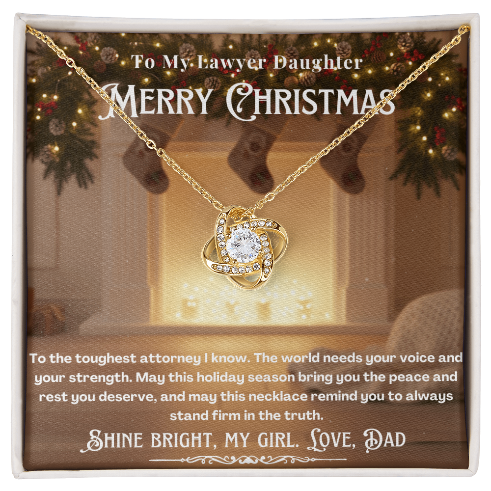 To My Lawyer Daughter Message Card Christmas Necklace | Lawyer Daughter Christmas Gift