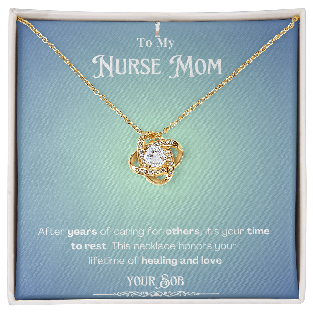 To My Retired Nurse Mom- Personalized Message Card Keepsake Necklace