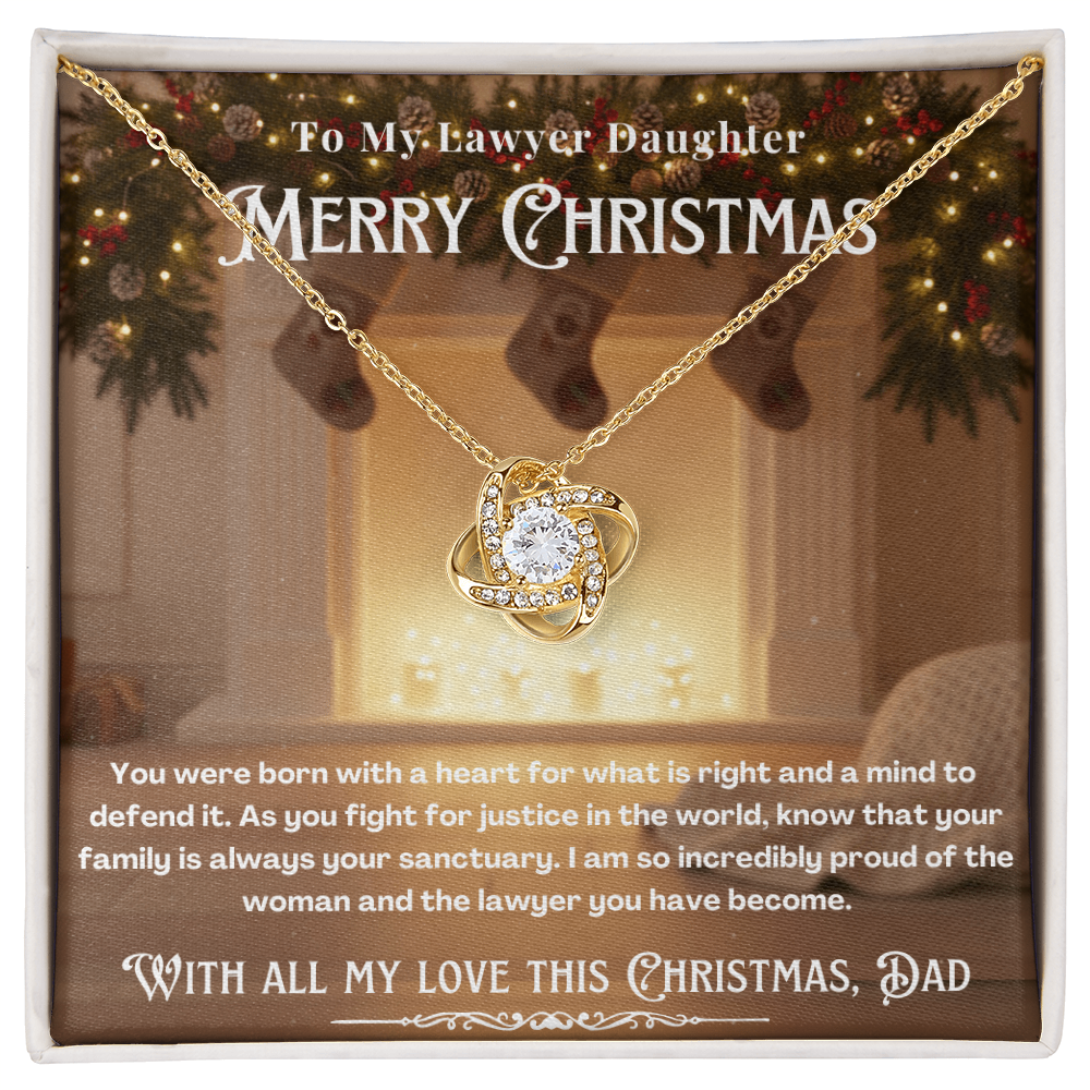 To My Lawyer Daughter Message Card Christmas Necklace Gift | Lawyer Daughter Christmas Gift