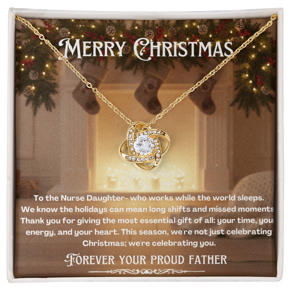 To My Nurse Daughter Message Card Christmas Necklace Gift | Nurse Daughter Gift