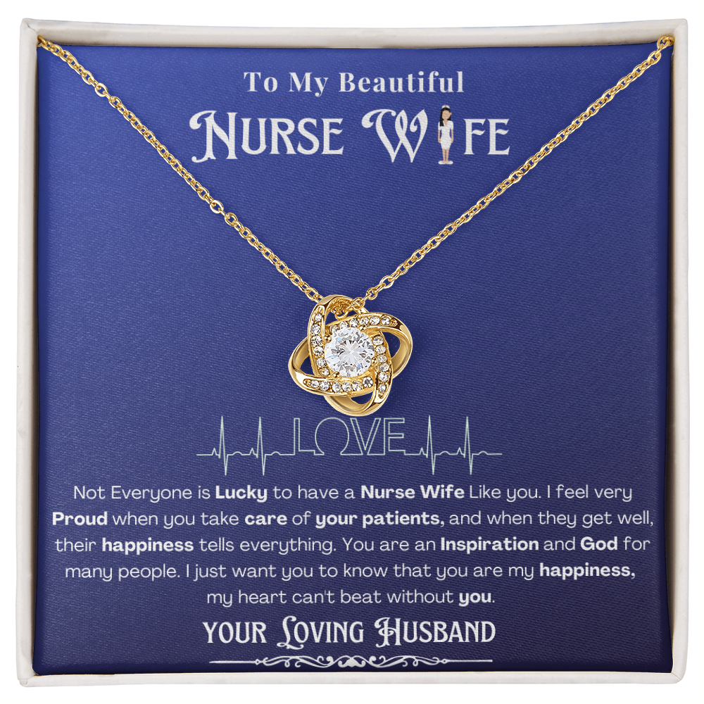 Happy Birthday To my Nurse Wife-Custom Message card Necklace | Nurse wife Gifts