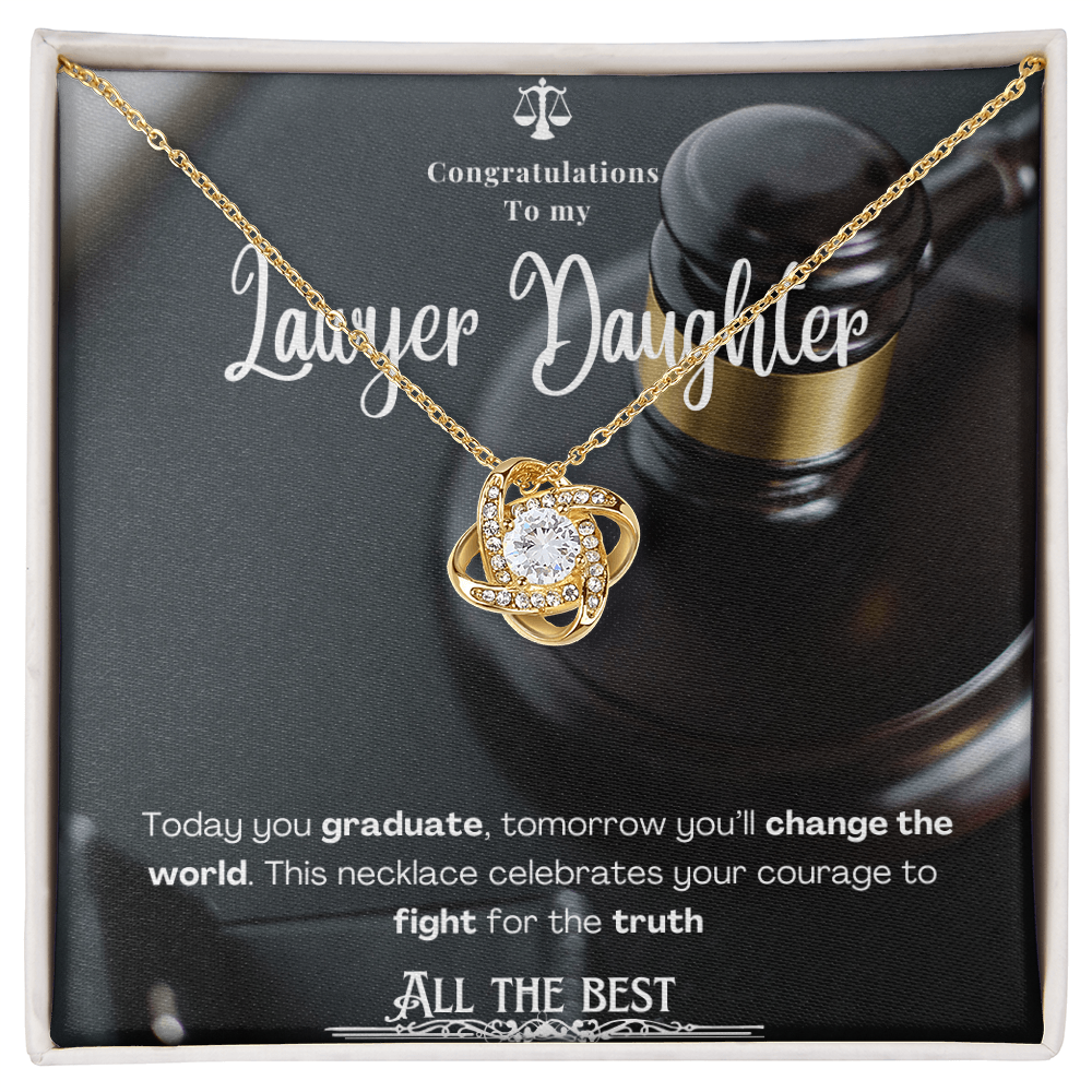To My Lawyer Daughter– Personalized Message Card Necklace