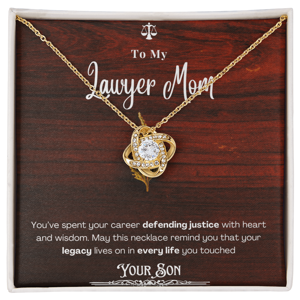 To My Mom, The Retired Lawyer – Custom Necklace with Keepsake Card