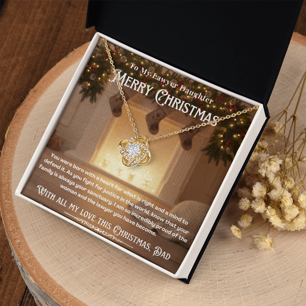 To My Lawyer Daughter Message Card Christmas Necklace Gift | Lawyer Daughter Christmas Gift