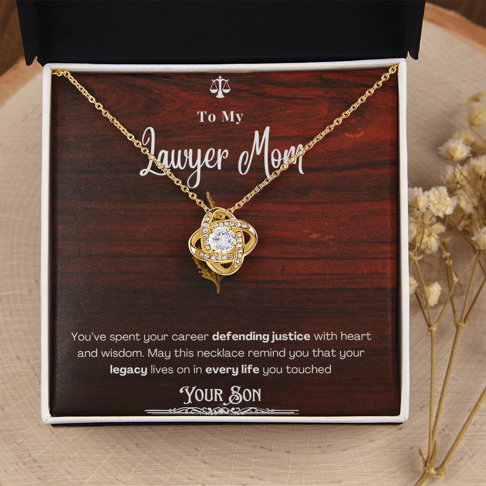 To My Mom, The Retired Lawyer – Custom Necklace with Keepsake Card