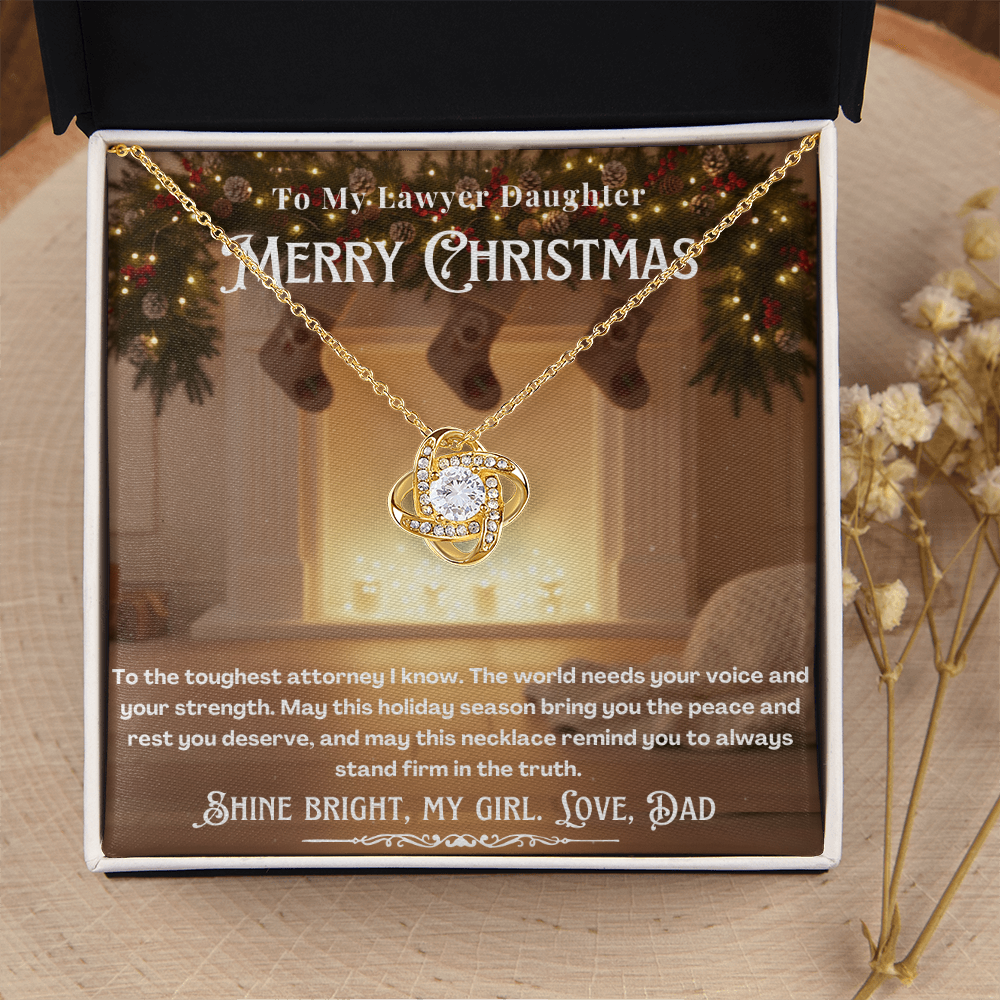 To My Lawyer Daughter Message Card Christmas Necklace | Lawyer Daughter Christmas Gift